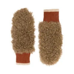 DAMES Bellerose Handschoenen^leren geribbelde manchet handschoenen