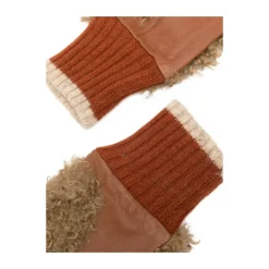 DAMES Bellerose Handschoenen^leren geribbelde manchet handschoenen