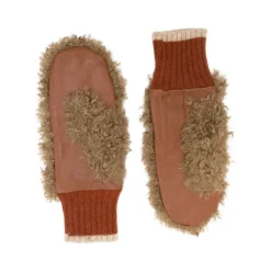 DAMES Bellerose Handschoenen^leren geribbelde manchet handschoenen