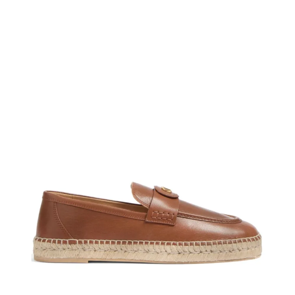 Heren Valentino Garavani Espadrilles^Leren Platte Schoenen met VLogo