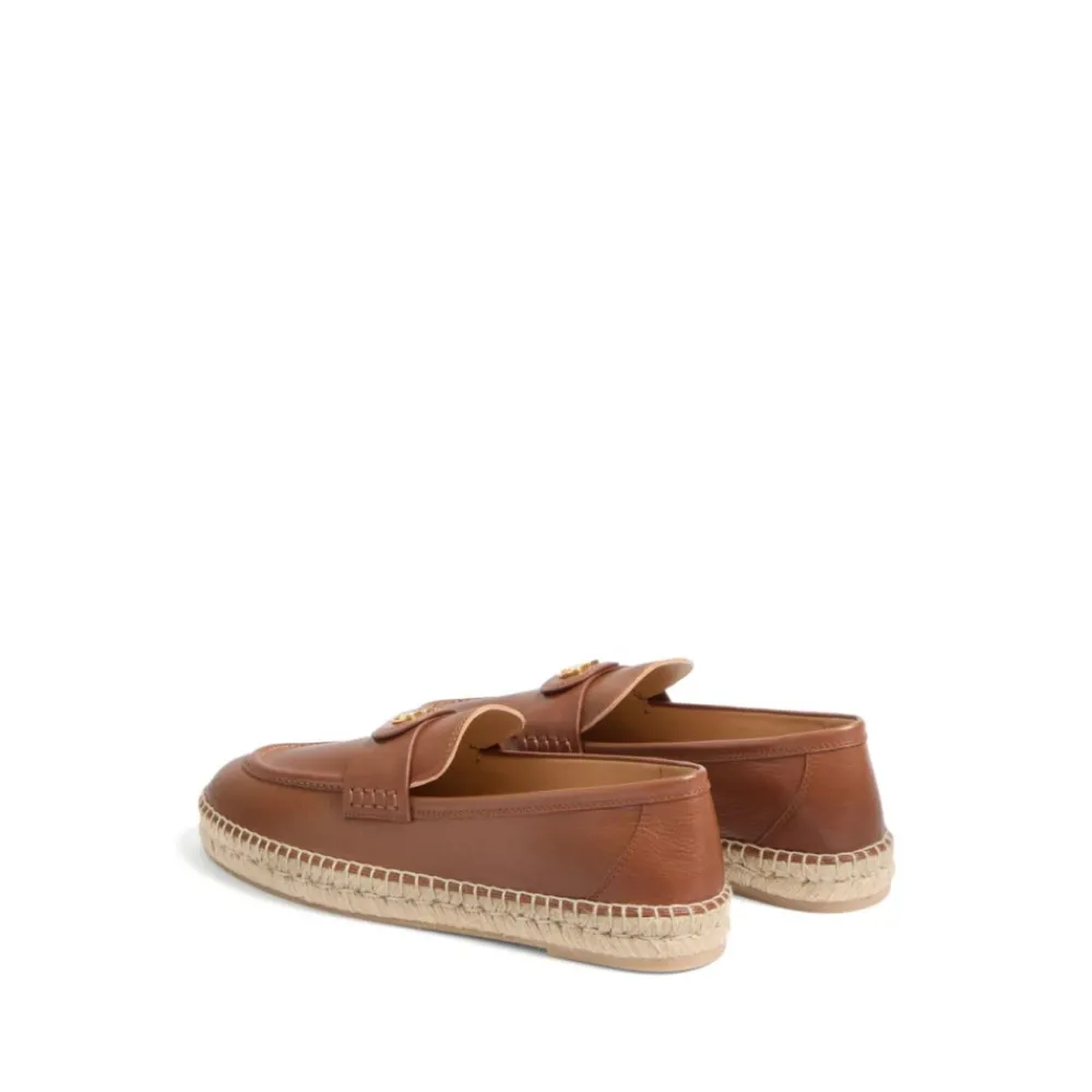 Heren Valentino Garavani Espadrilles^Leren Platte Schoenen met VLogo