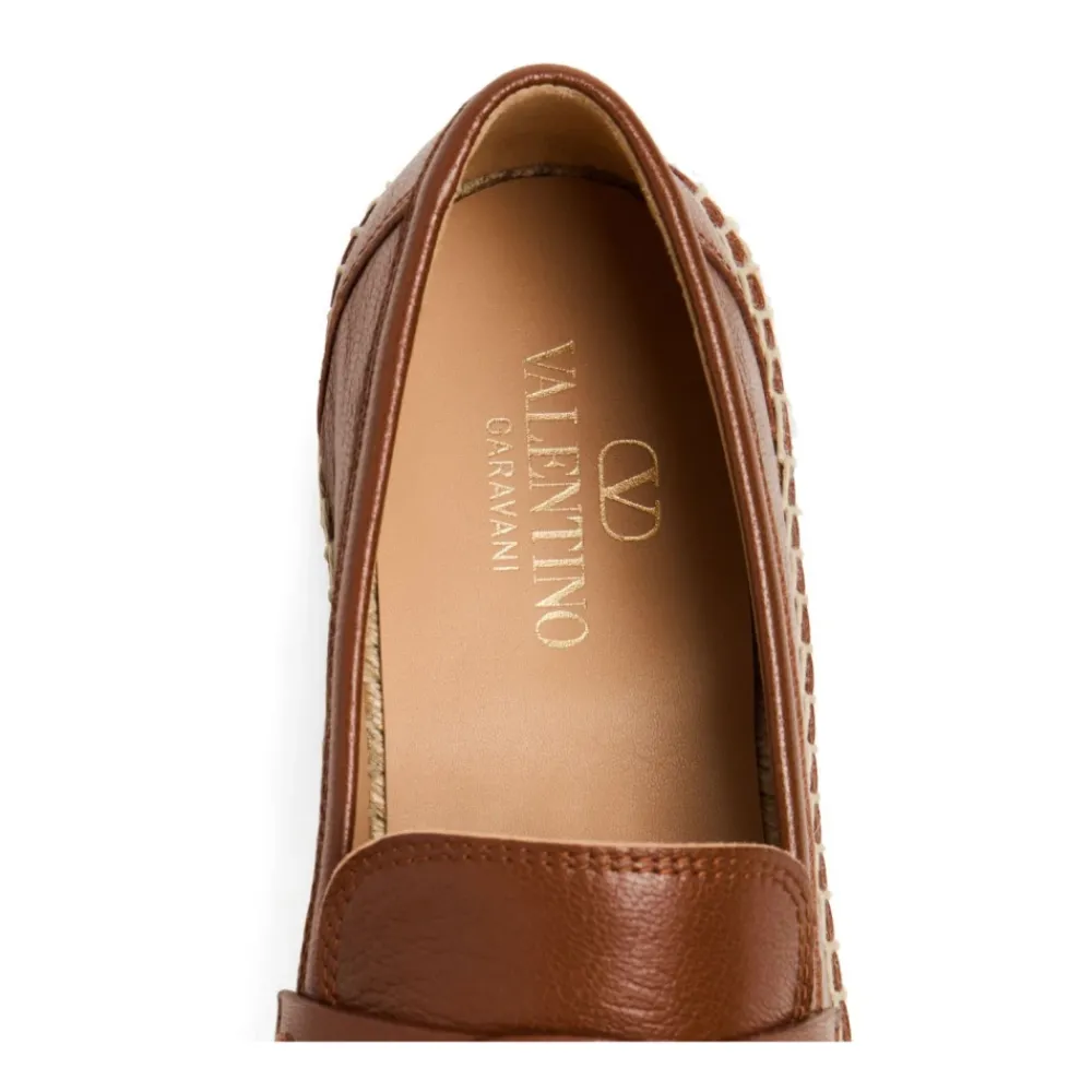 Heren Valentino Garavani Espadrilles^Leren Platte Schoenen met VLogo