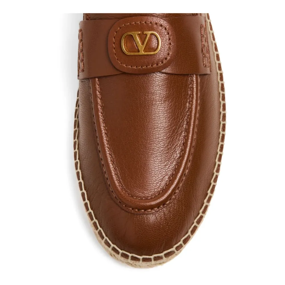 Heren Valentino Garavani Espadrilles^Leren Platte Schoenen met VLogo