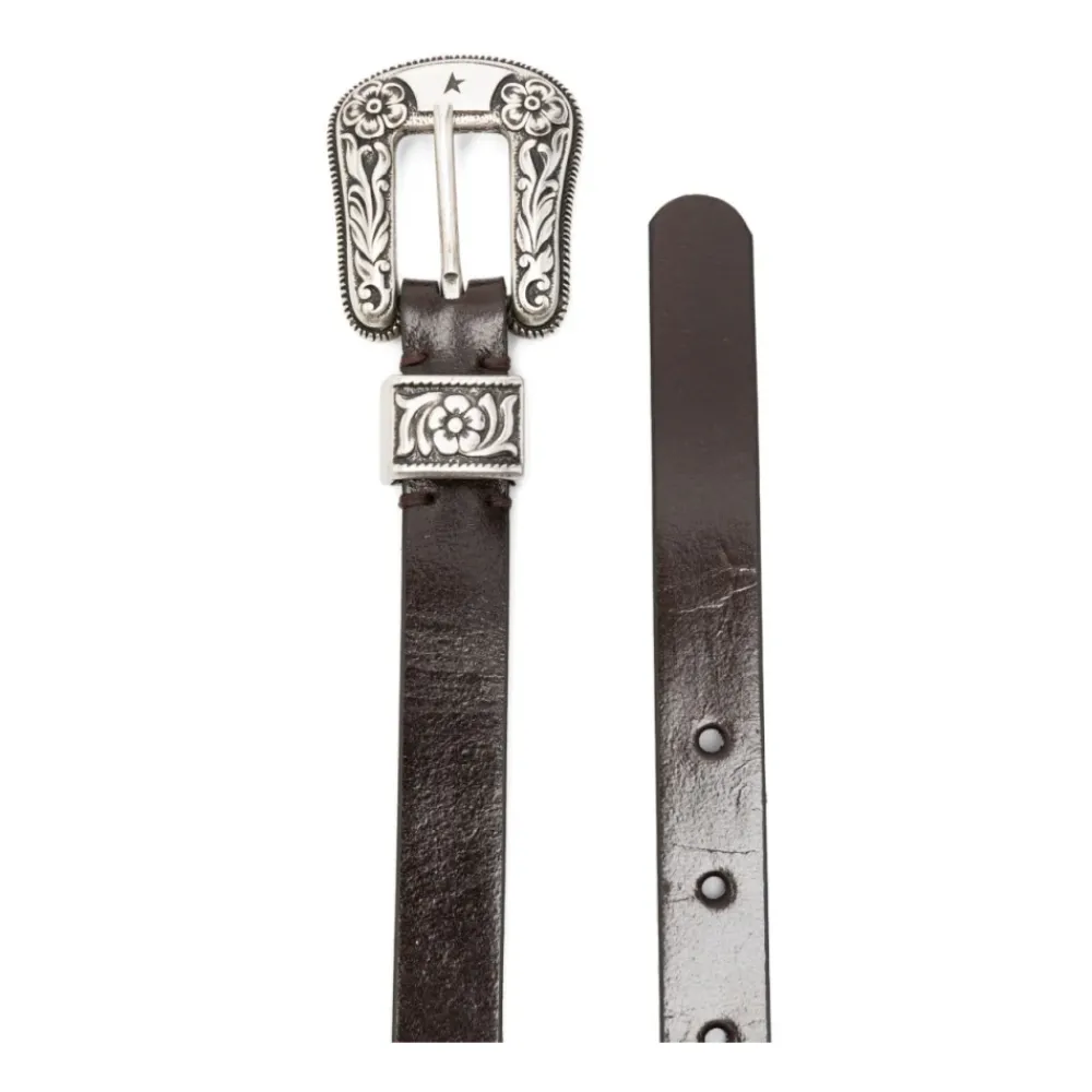 DAMES Golden Goose Riemen^Leren Riem Marrone