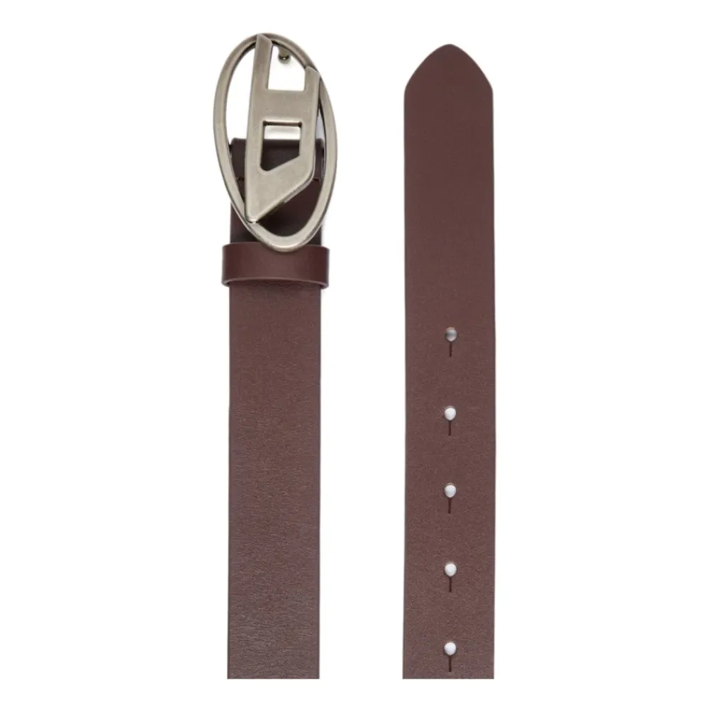 Diesel Leren Riem met Zilveren Gesp