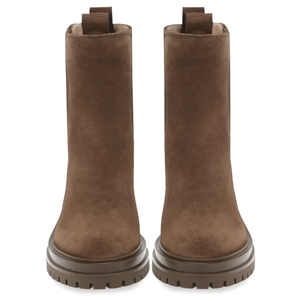 DAMES Gianvito Rossi Chelseaboots^Suède Elegante Hakken