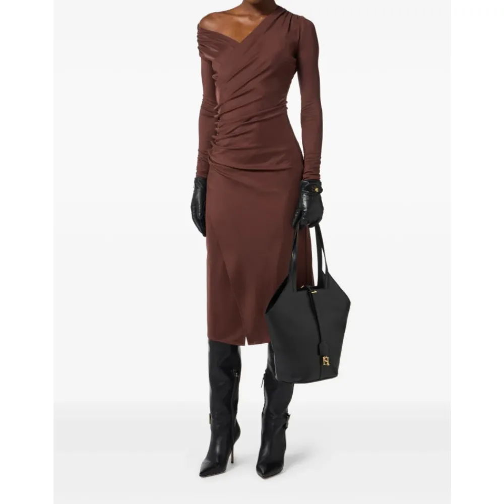 DAMES Elisabetta Franchi e Gedrapeerde Potloodmouw Jurk