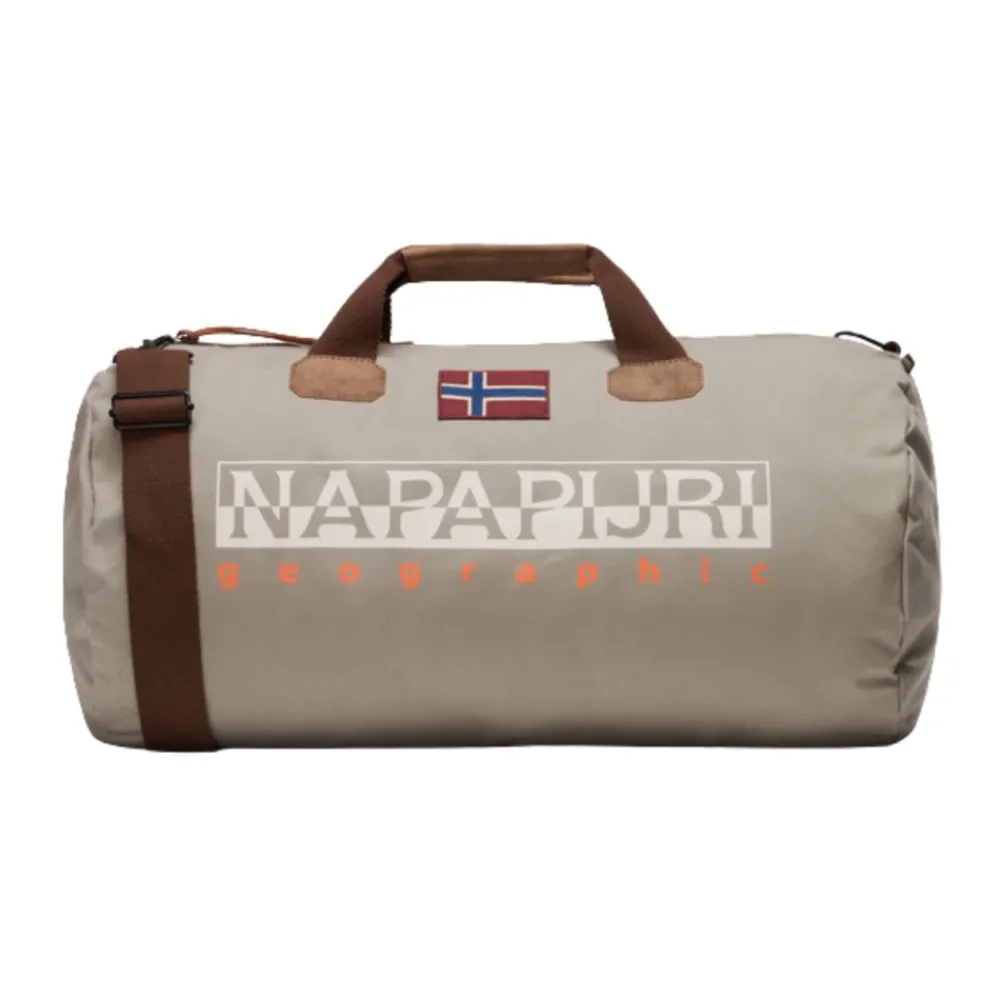 DAMES Napapijri Bruine gewaxte katoenen weekendtas met schouderband