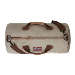 DAMES Napapijri Bruine gewaxte katoenen weekendtas met schouderband