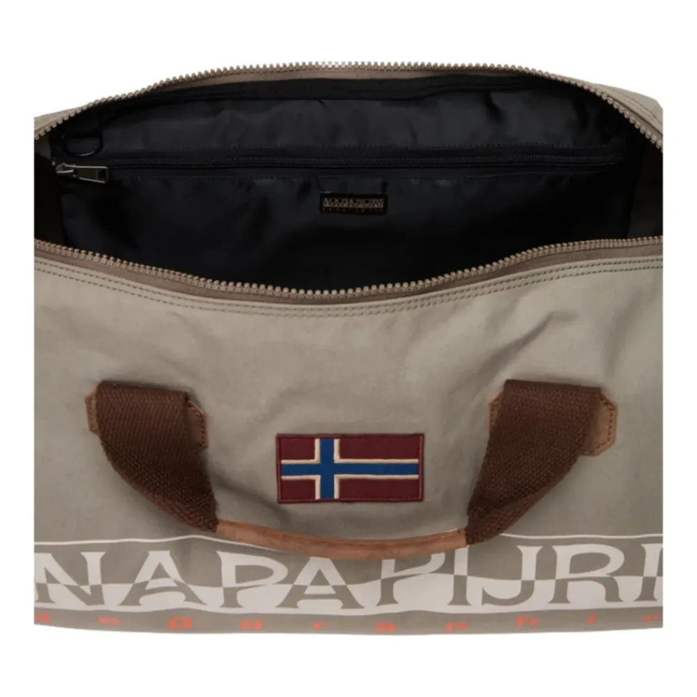 DAMES Napapijri Bruine gewaxte katoenen weekendtas met schouderband