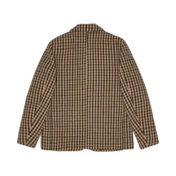 DAMES Ganni Jassen^e Gingham Check Jas Gouden Knopen