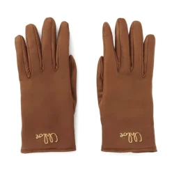 DAMES Chloé e Lamshandschoenen met Goudkleurige Handtekening