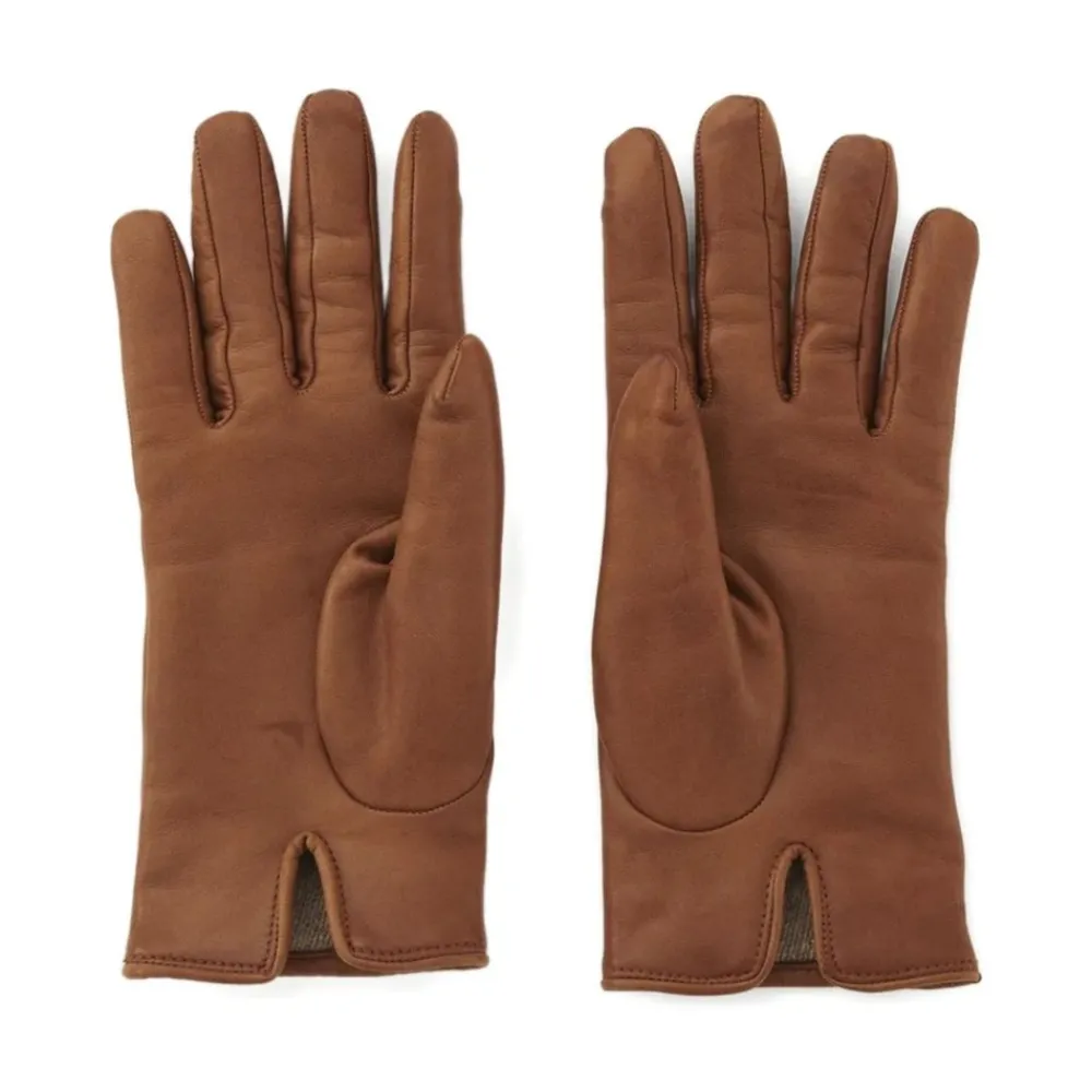 DAMES Chloé e Lamshandschoenen met Goudkleurige Handtekening