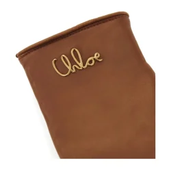 DAMES Chloé e Lamshandschoenen met Goudkleurige Handtekening