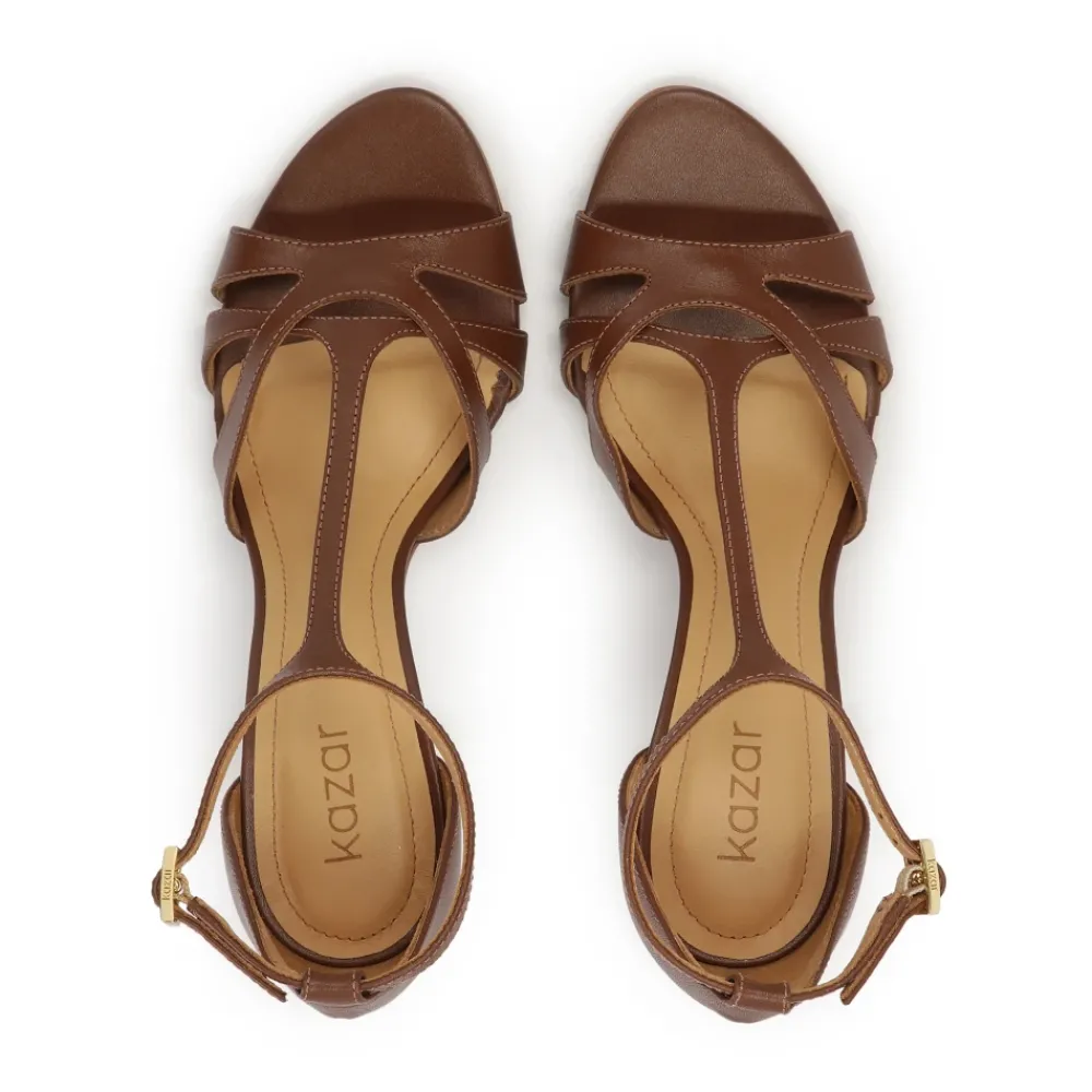 DAMES Kazar e leren sandalen met verticale band