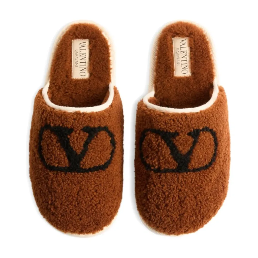 Heren Valentino Garavani e leren sandalen met VLogo-detail