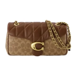 DAMES Coach e leren schoudertas met ketting