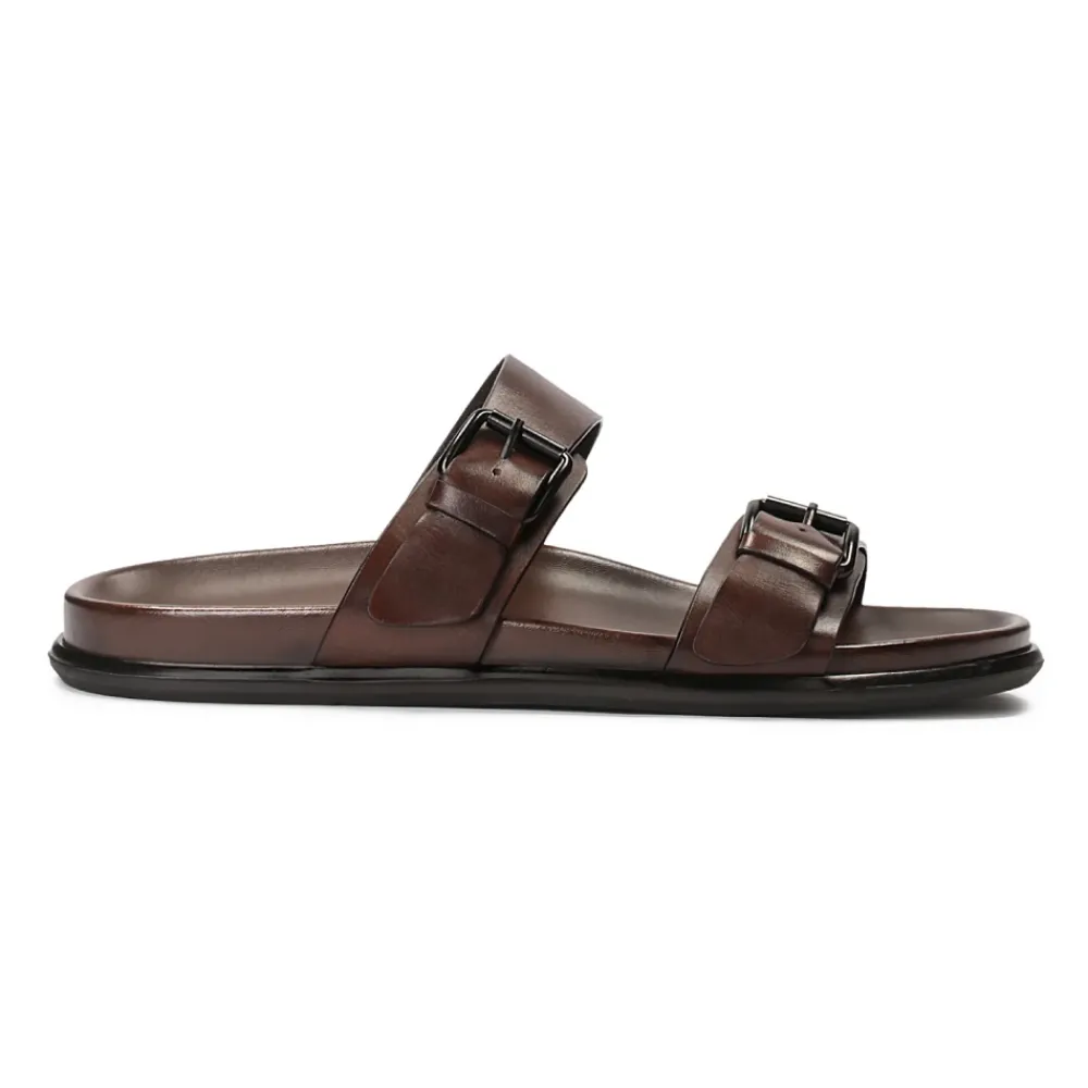 Heren Kazar e leren slippers met twee verstelbare banden