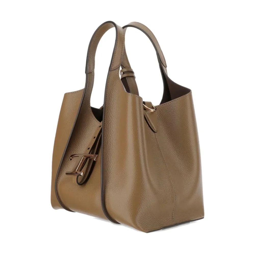 DAMES Tod's Shoppers^e leren T-gesp handtas