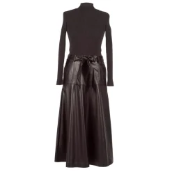 DAMES Twinset e Longuette Jurk met Kunstleer