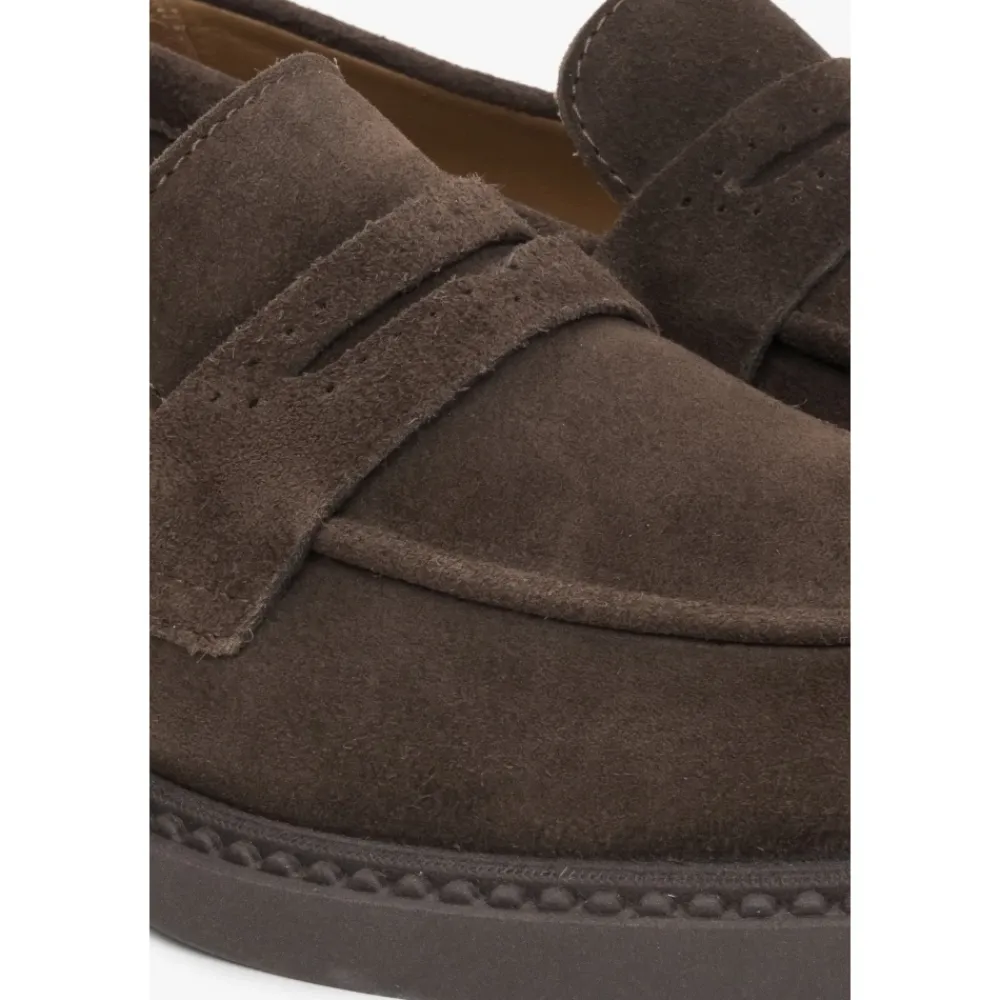 DAMES Estro e Penny Loafers voor dames gemaakt van Italiaans echt velours