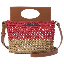 Marni e Raffia en Imitatie Leren Crossbody Tas