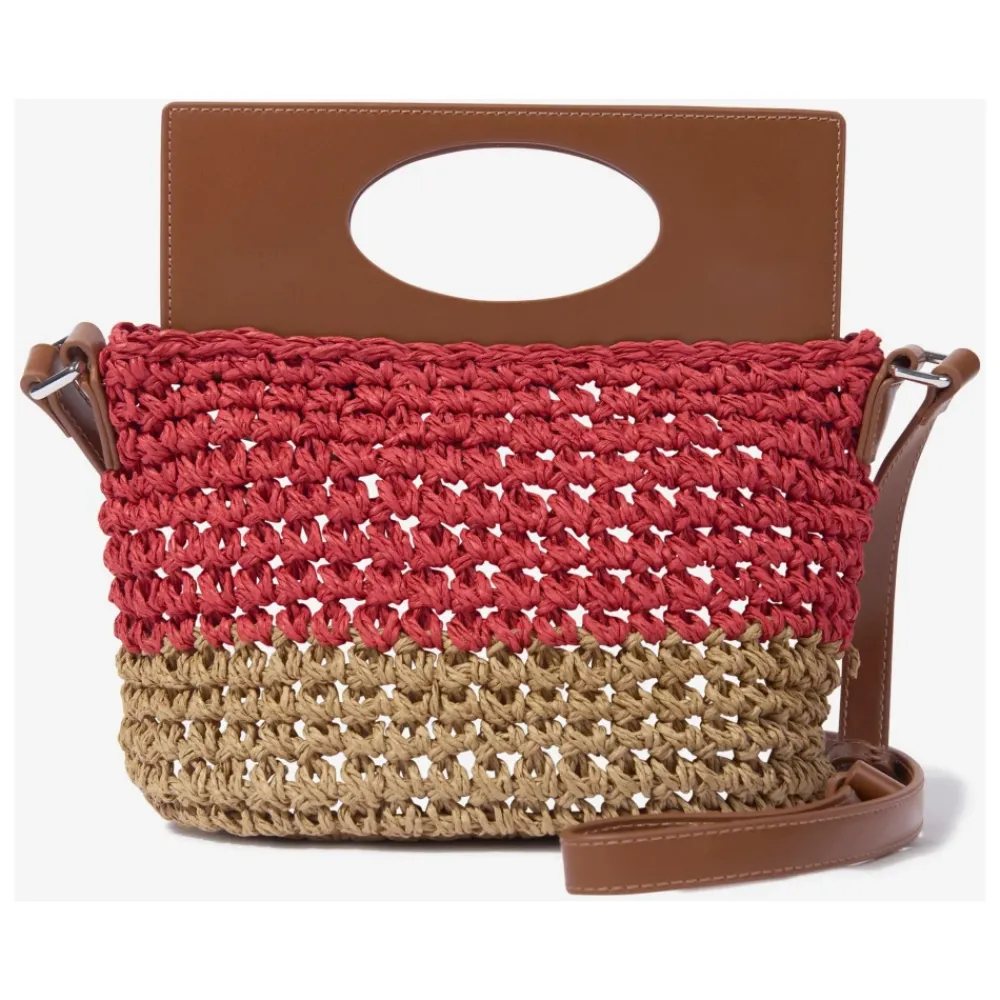 Marni e Raffia en Imitatie Leren Crossbody Tas