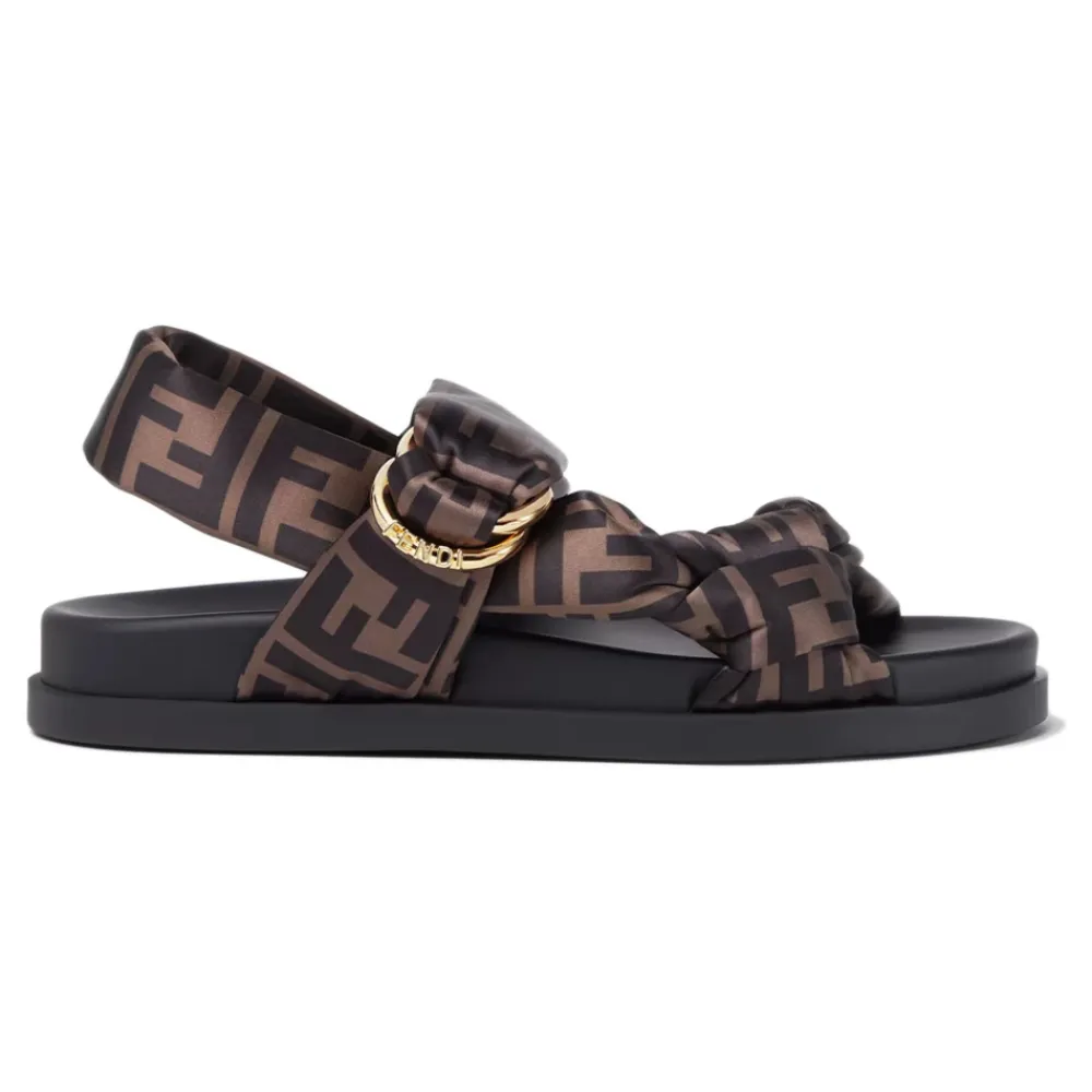 DAMES Fendi e Satijnen Sandalen met D-Ring Gesp