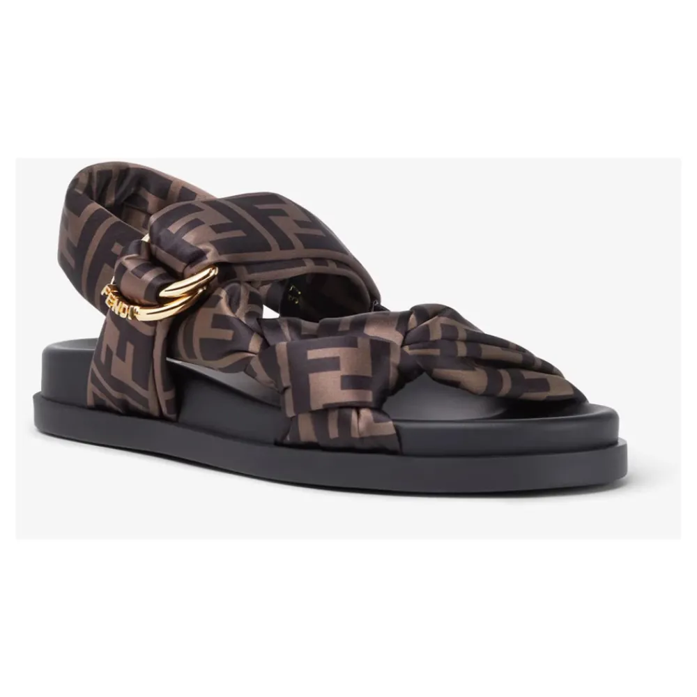 DAMES Fendi e Satijnen Sandalen met D-Ring Gesp