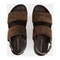 Heren Manolo Blahnik e Suède Fussbett Sandalen