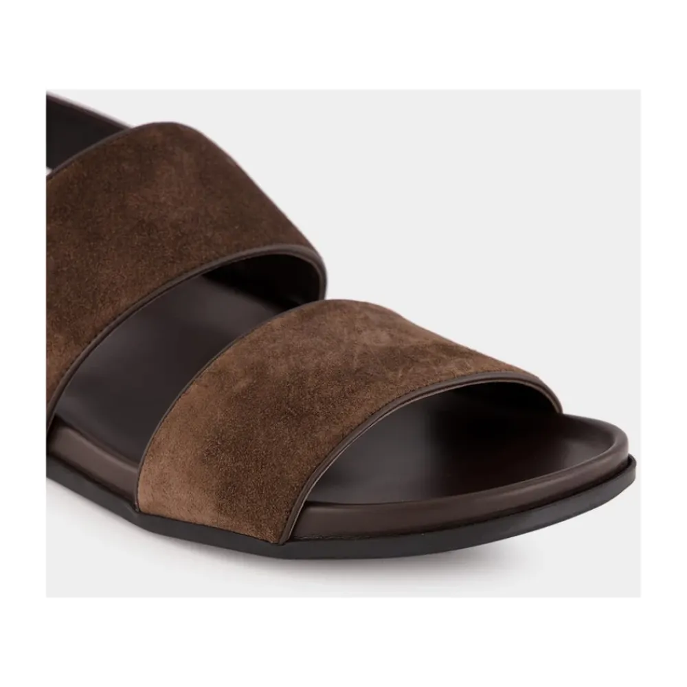 Heren Manolo Blahnik e Suède Fussbett Sandalen