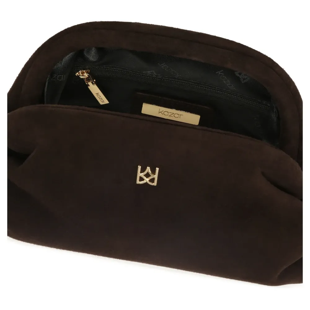 DAMES Kazar e suède handtas met metalen frame