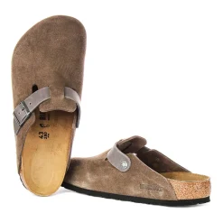 Heren Birkenstock Bruine Suède Klompen