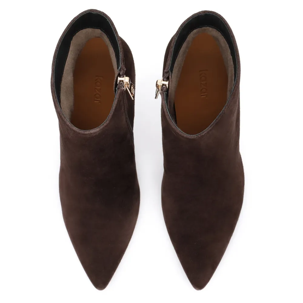 DAMES Kazar Enkellaarsjes|Laarzen^e suède laarzen met een slanke hak