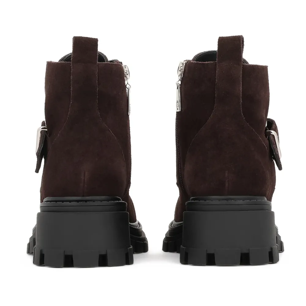 DAMES Kazar Enkellaarsjes^e suède laarzen op een stevige zool met een decoratieve gesp