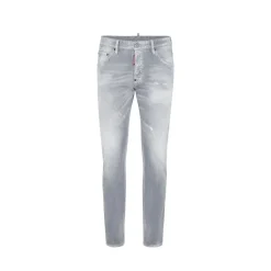 Heren Dsquared2 Brushed Grey Skater Jeans