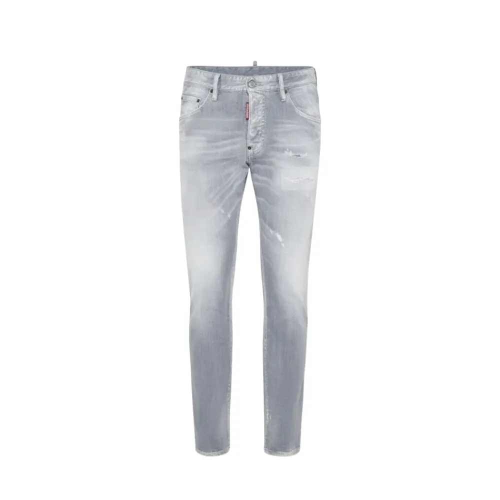 Heren Dsquared2 Brushed Grey Skater Jeans