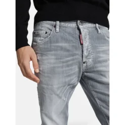 Heren Dsquared2 Brushed Grey Skater Jeans