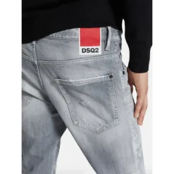 Heren Dsquared2 Brushed Grey Skater Jeans