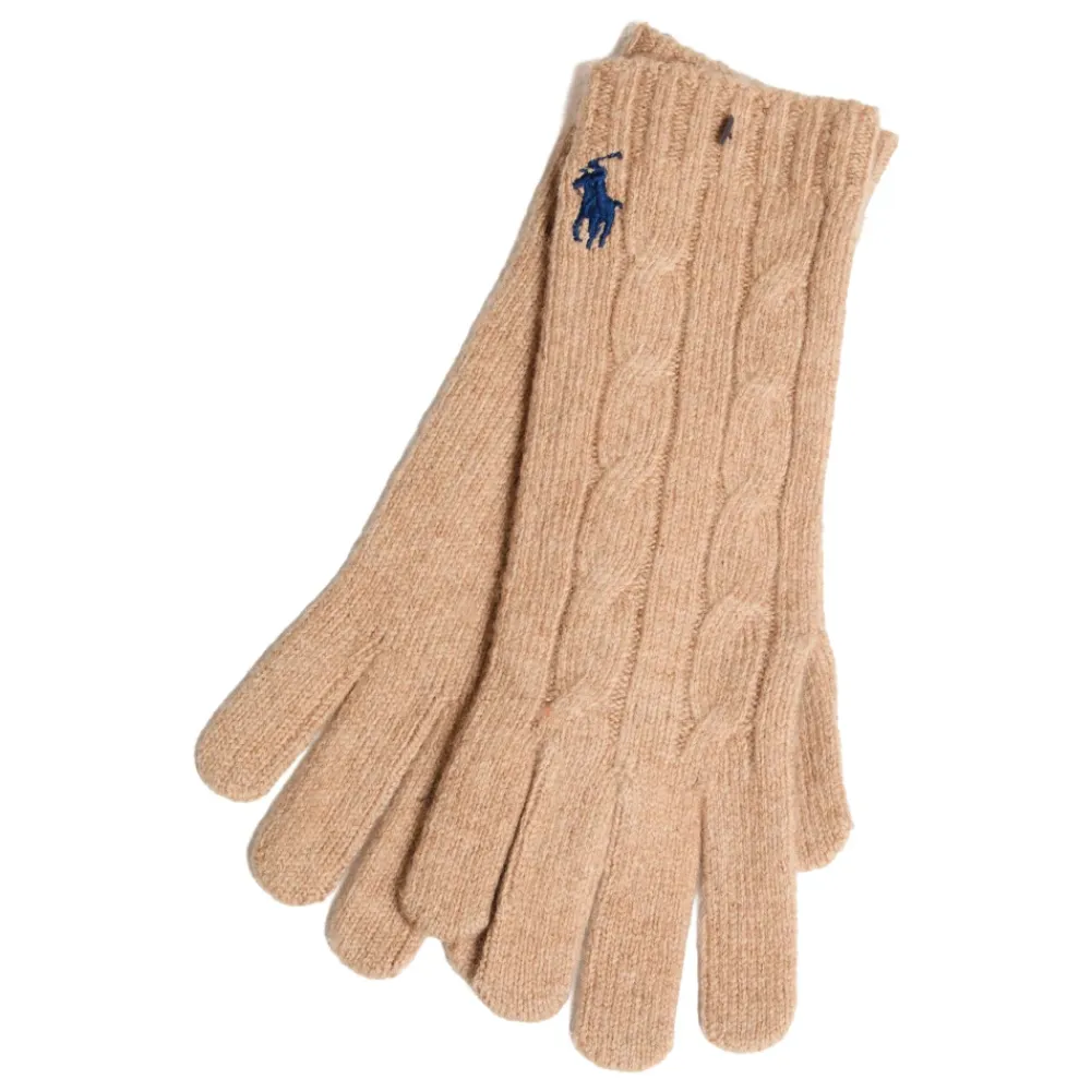 DAMES Polo Ralph Lauren Cable Wollen-Cashmere Handschoenen