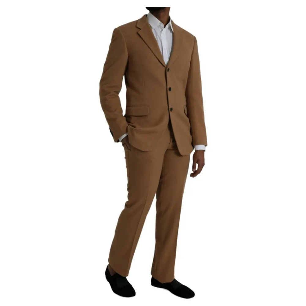 Heren Prada Camel Wool Two-Button Suit