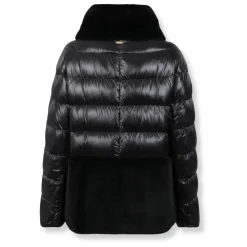 DAMES Herno Cape van Ultralicht Nylon en Alternatieve Damesbont