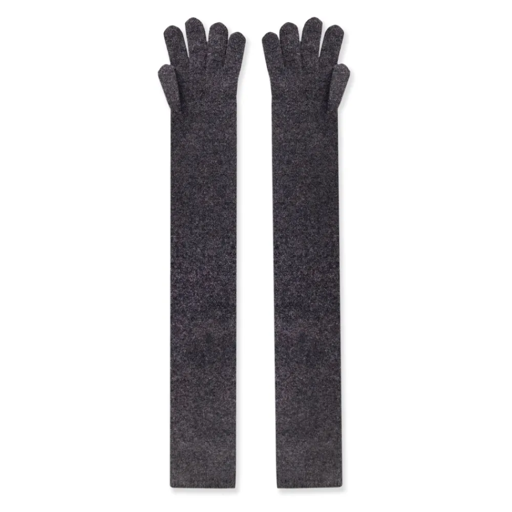 DAMES Max Mara Cashmere Grijze Handschoenen met Stikseldetails