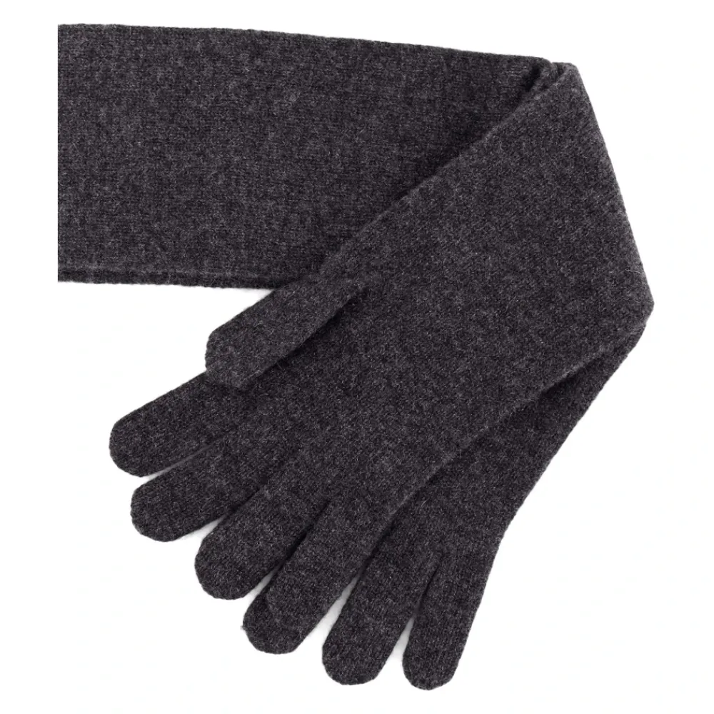 DAMES Max Mara Cashmere Grijze Handschoenen met Stikseldetails