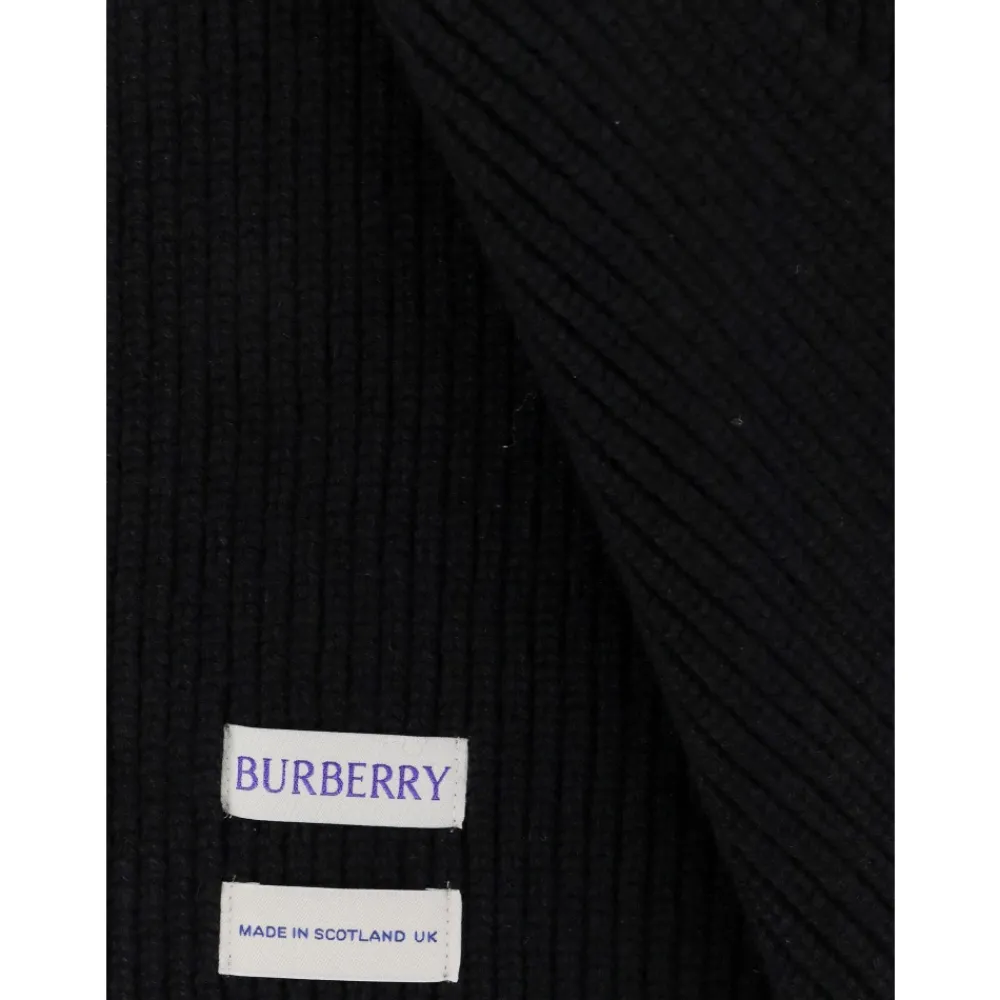 Heren Burberry Sjaals^Cashmere Ribgebreide Sjaal