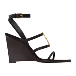 DAMES Saint Laurent CASSANDRA wedges van glad leer