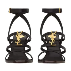 DAMES Saint Laurent CASSANDRA wedges van glad leer