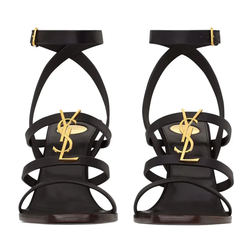 DAMES Saint Laurent CASSANDRA wedges van glad leer