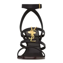 DAMES Saint Laurent CASSANDRA wedges van glad leer