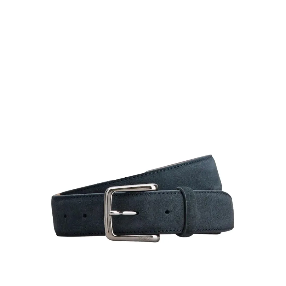 Heren Tod's Ceinture en cuir velours à boucle en métal nickelé